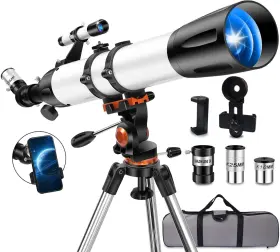 32x-240x Uonol 705353520525 Telescope For Adults High Powered 90mm Aperture 800mm With Az Mount T