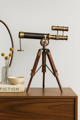 Us Handicrafts Jk-1131 1915 Victorian Brass Telescope 14 In Antique Spyglass Wooden Tripod Decor Strong