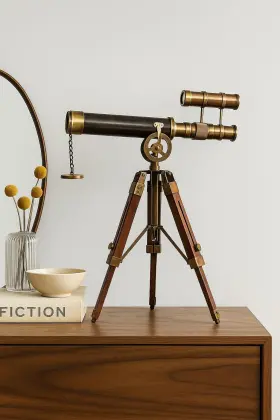 Jk-1131 Us Handicrafts 1915 Victorian Brass Telescope 14 In Antique Spyglass Wooden Tripod Decor Strong Jk-1131 Us Handicrafts 1915 Victorian Brass Telescope 14 In Antique Spyglass Wooden Tripod Decor Strong
