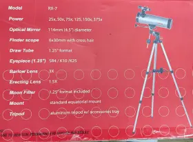 Venture Action Gear 876594000074 Reflector Telescope Model Rx-7 Nib 500mm X 114mm Venture Action Gear 876594000074 Reflector Telescope Model Rx-7 Nib 500mm X 114mm
