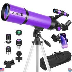 Visit The Hugerstar Store B0f4xjh59t 80mm Portable Refractor Telescope For Adults And Kids Multi-coated Optics Tripod