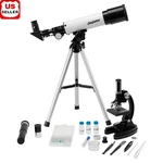 Stem Educational Toy Telescope Microscope 2-IN-1 Science Set Kids Ages 8 Durable New. Price: $133.74.