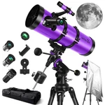 Telescope 150EQ Newtonian Reflector Equatorial Mount Phone Adapter Purple Adults. Price: $439.99.