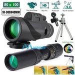 High Power 80X100 10-300X40 Monocular Telescope W/ Fmc Lens+phone Adapter+tripod New. Price: $9.39.