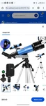 40070 Telescope With Adjustable Tripod Backpack 120X For Moon Watching Kids Gift Used. Price: $40.00.