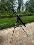 Celestron - Astromaster 90AZ Refractor Telescope Fully Coated Glass Optics Used. Price: $90.00.