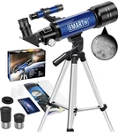 Emarth Telescope, 70MM/360MM Double Eyepieces Refractor With Tripod New. Price: $99.99.