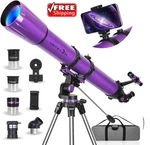 Telescope, For Adults High Powered, 90MM Aperture 1000MM Astronomical New. Price: $259.39.