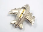 Bey-berk International Solid Brass Airplane Desk Clock, With Box, 1/2" Used. Price: $60.00.