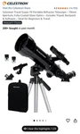 Celestron 70MM Travel Portable Refractor Telescope Fully-coated... New. Price: $45.00.