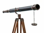 New 39" Floor Standing Bronzed With Leather Galileo Telescope Wooden. Price: $233.33.