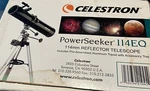 Celestron Powerseeker 114EQ Telescope Used. Price: $145.00.