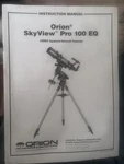 Orion Skyview Pro 100 Eq Refractor Telescope Instruction Manual Used. Price: $15.00.