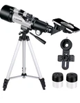 Telescope For Kids Beginners, 70MM Aperture 400MM Silver, #70400, 10MM & 20MM Open. Price: $29.99.
