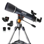 Celestron - Astromaster 102AZ Refractor Telescope Fully Coated Glass Optics Open. Price: $426.00.