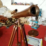 Antique Vintage Brass Telescope 18" W/ Wooden Tripod Us Navy Marine Collectible. Price: $95.00.